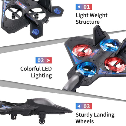 Remote Control Plane for Kids, RC Airplane Helicopter Toys for Boys, RC Jet Plane Drone for Kids Stunt RC Plane for Adults